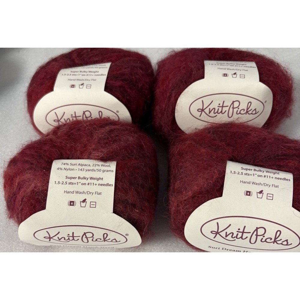 Knit Picks Suri Dream Hand Dyed Yarn Sherry E786 Alpaca Wool Lot 4 Discontinued